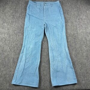 J.Crew Corduroy Pants Womens 33 Blue Excellent Wide Leg Flare CN731 High Rise
